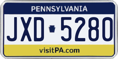 PA license plate JXD5280