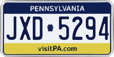 PA license plate JXD5294