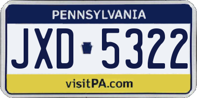 PA license plate JXD5322