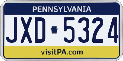 PA license plate JXD5324