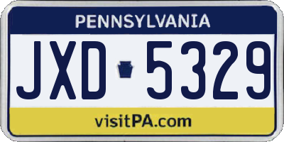 PA license plate JXD5329