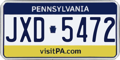 PA license plate JXD5472