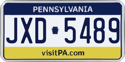 PA license plate JXD5489