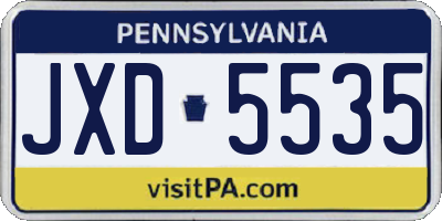 PA license plate JXD5535