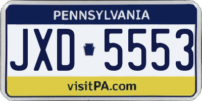 PA license plate JXD5553