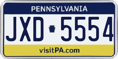 PA license plate JXD5554