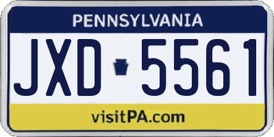 PA license plate JXD5561