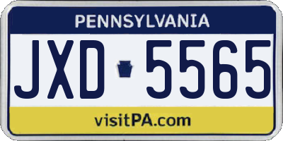 PA license plate JXD5565