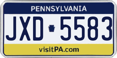 PA license plate JXD5583