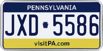 PA license plate JXD5586