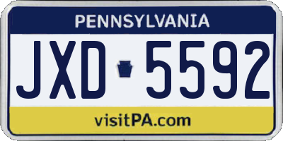 PA license plate JXD5592