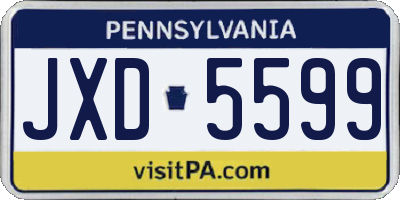 PA license plate JXD5599