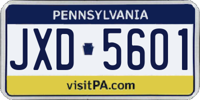 PA license plate JXD5601