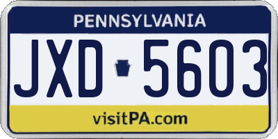 PA license plate JXD5603