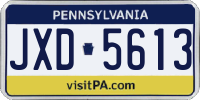 PA license plate JXD5613