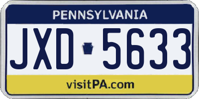 PA license plate JXD5633