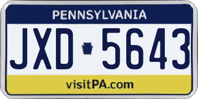 PA license plate JXD5643