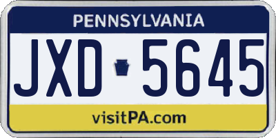 PA license plate JXD5645