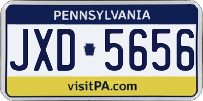 PA license plate JXD5656
