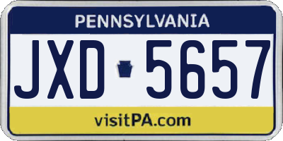 PA license plate JXD5657