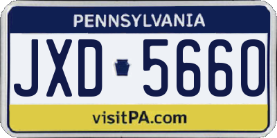 PA license plate JXD5660