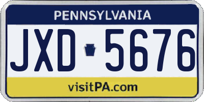 PA license plate JXD5676