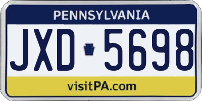 PA license plate JXD5698