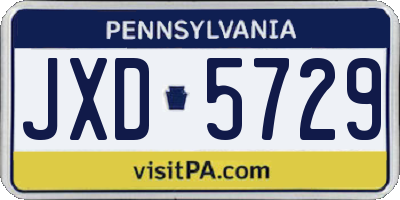PA license plate JXD5729