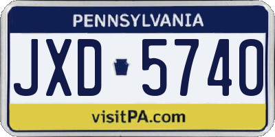 PA license plate JXD5740