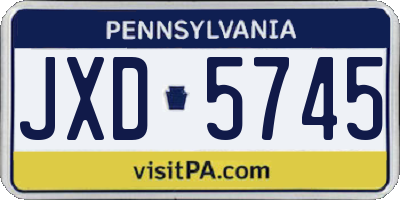 PA license plate JXD5745