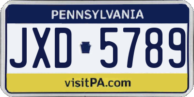 PA license plate JXD5789