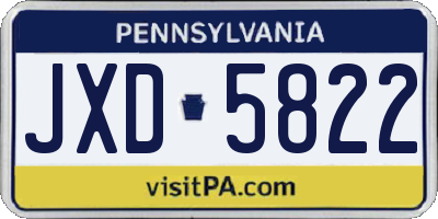 PA license plate JXD5822