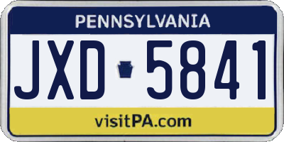 PA license plate JXD5841