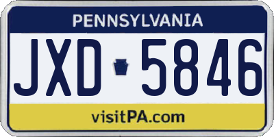 PA license plate JXD5846