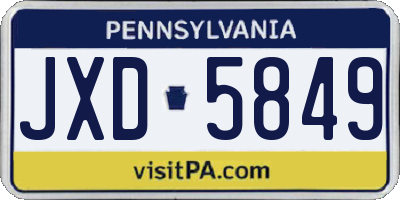PA license plate JXD5849