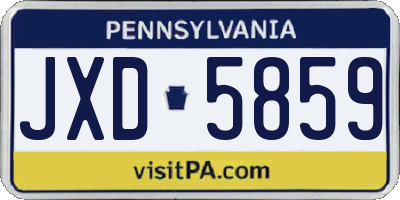 PA license plate JXD5859
