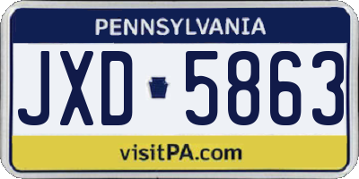 PA license plate JXD5863