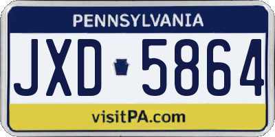 PA license plate JXD5864