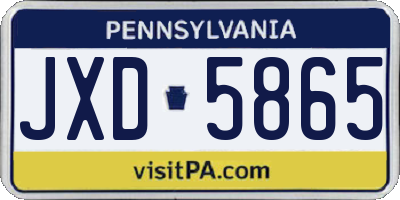 PA license plate JXD5865