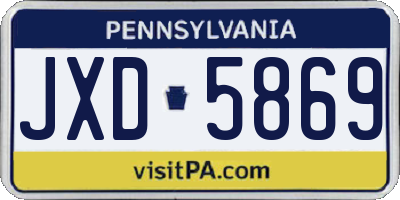 PA license plate JXD5869