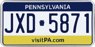 PA license plate JXD5871