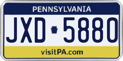 PA license plate JXD5880