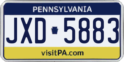 PA license plate JXD5883