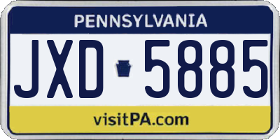 PA license plate JXD5885