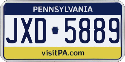 PA license plate JXD5889