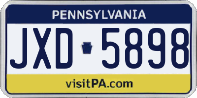 PA license plate JXD5898