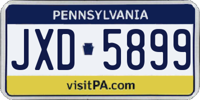 PA license plate JXD5899