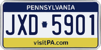PA license plate JXD5901