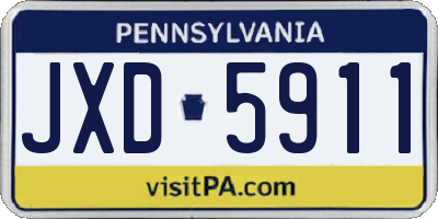 PA license plate JXD5911