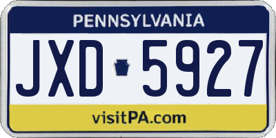 PA license plate JXD5927